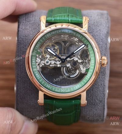 Copy Patek Philippe Geneve Open-Work Dial Rose Gold Men's Watches